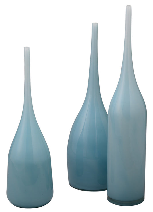 Pixie Decorative Vases (Set of 3) Small - Periwinkle Blown Glass