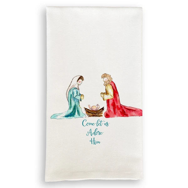 Come Let Us Adore Him Dish Towel