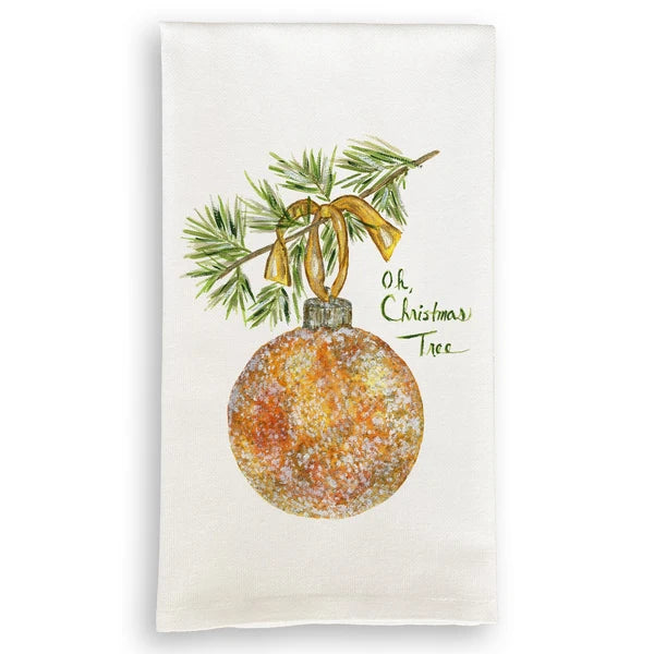 Gold Glitter Ornament Dish Towel