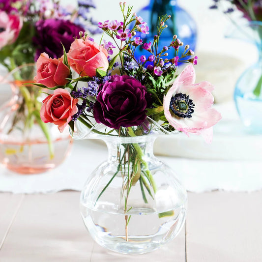 Hibiscus Glass Vase/ Clear Bud