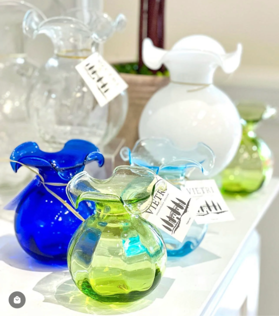 Hibiscus Glass Vase / Green Bud