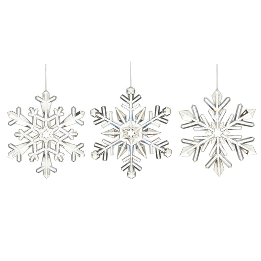9" Clear Acrylic Snowflake Ornament