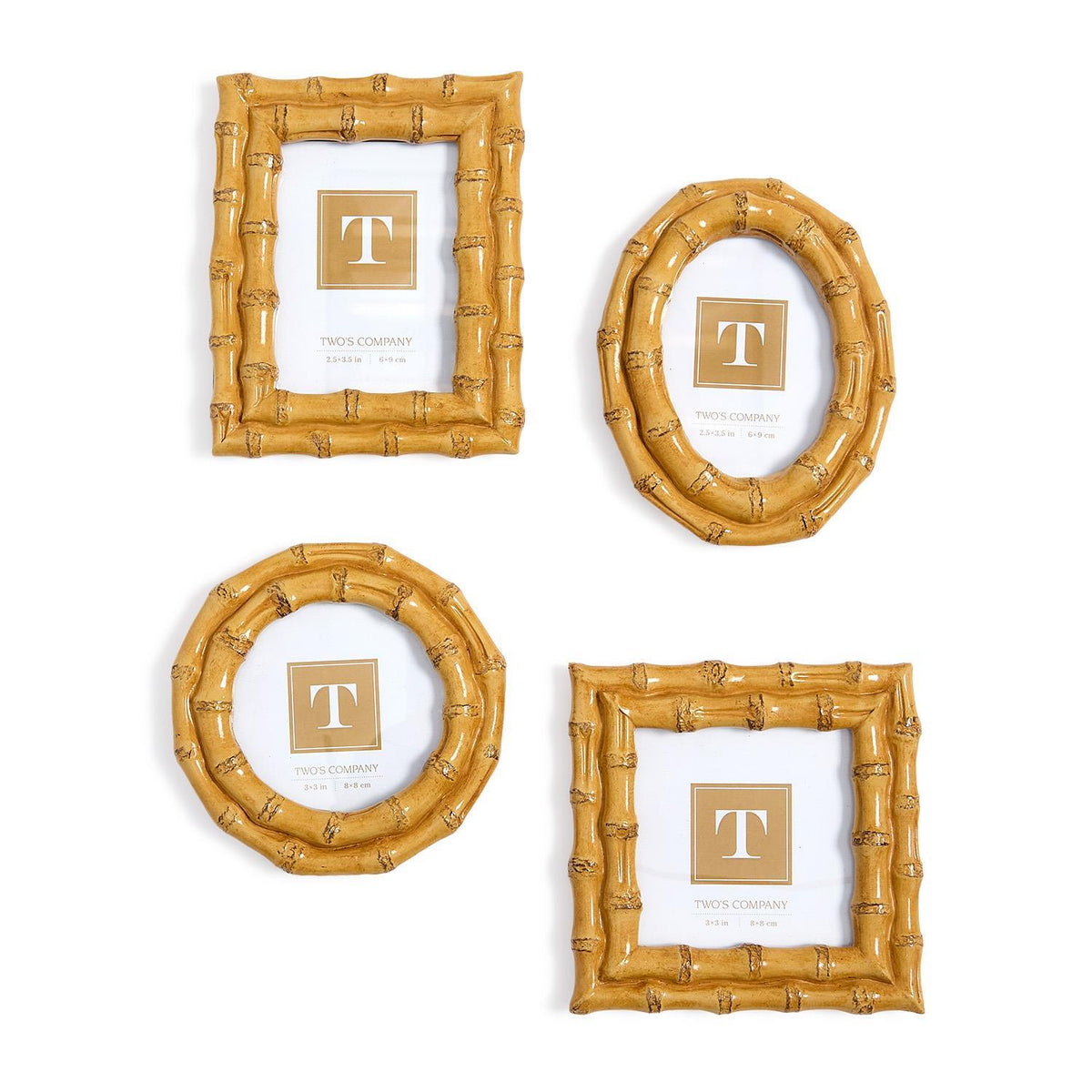 S/4 Blonde Faux Bamboo Photo Frames