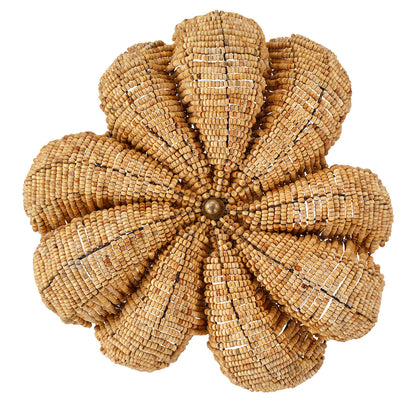 Anguilla Semi-Flush Mount • Natural Wood Beads