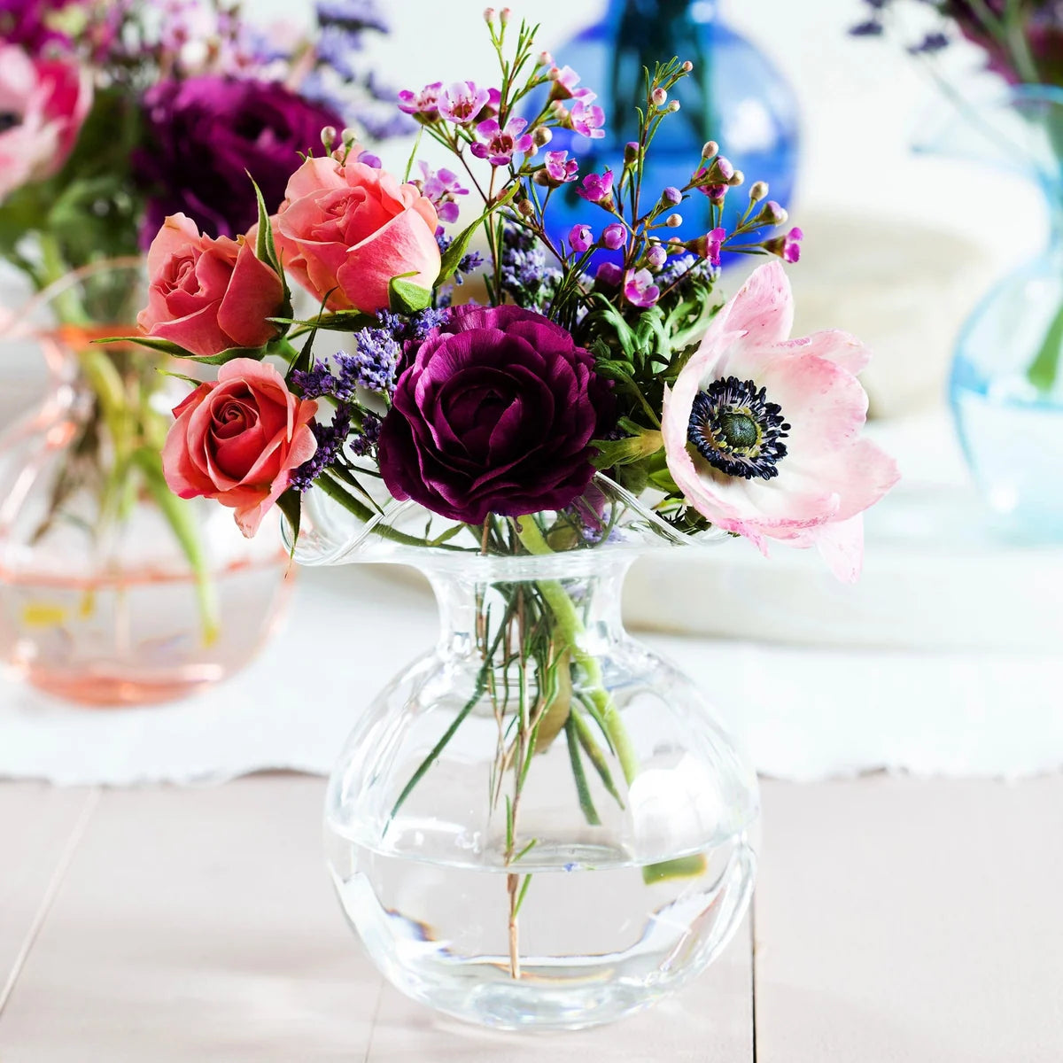 Hibiscus Glass Vase/ Clear Bud