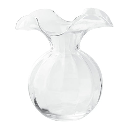 Hibiscus Glass Vase/ Clear Med Fluted
