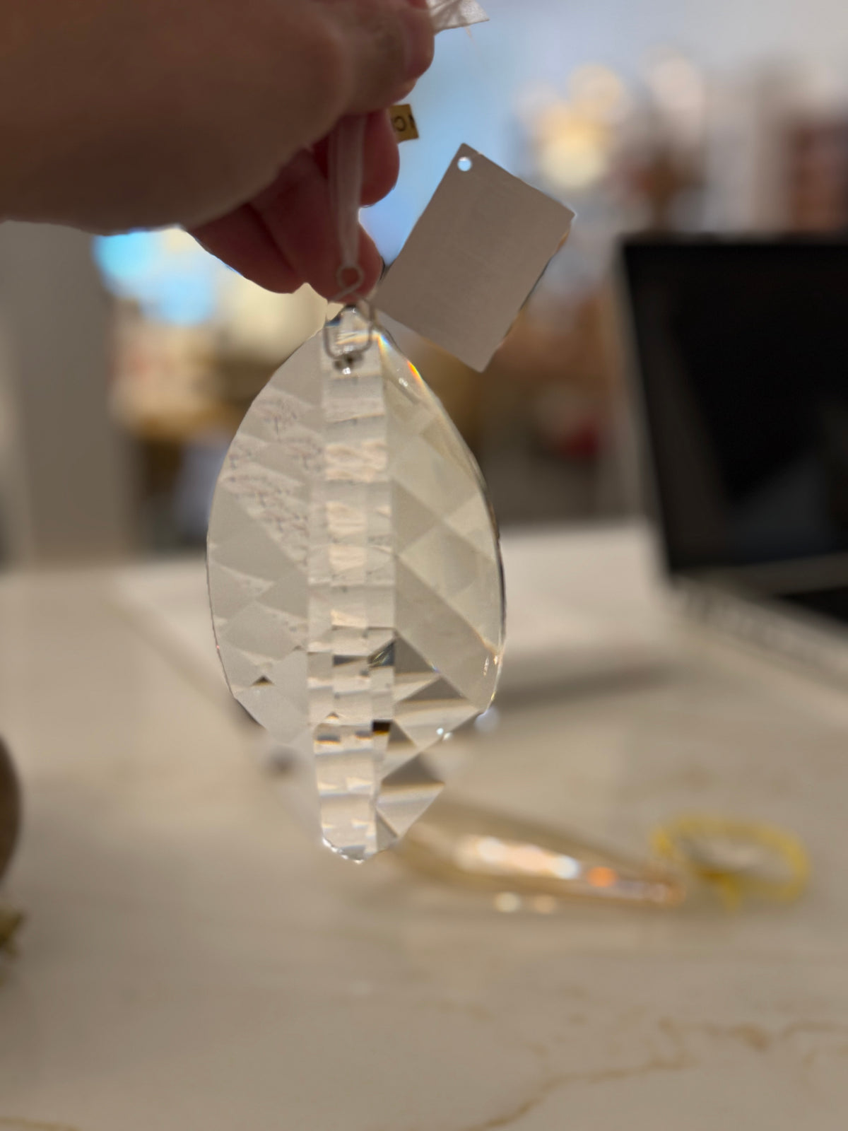 Leaf Shapped Crystal Ornament