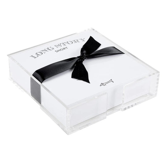 Square Notepaper with Acrylic Tray - Long Story Short