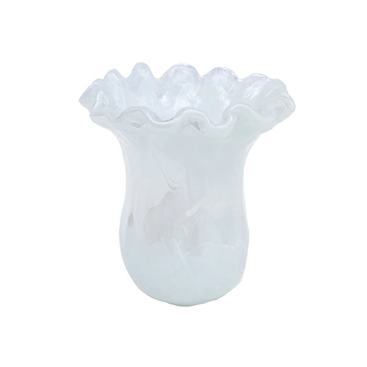 Onda Glass Vase/ Small White Tulip