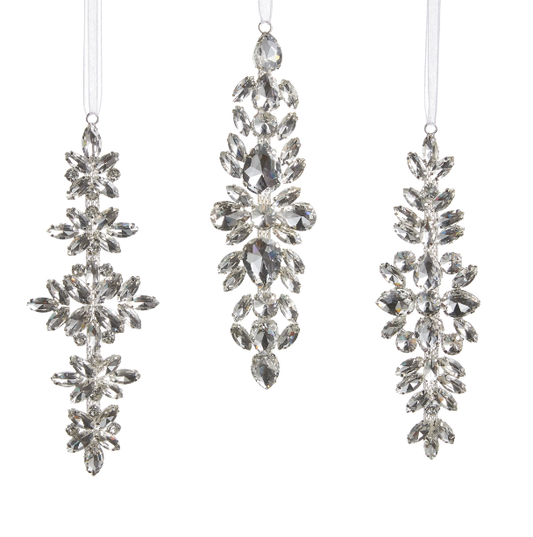 6.5" Clear Jewel Drop Ornament
