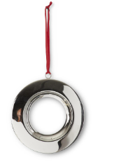 5.25 Inch Round Silver Metal Photo Frame Ornament