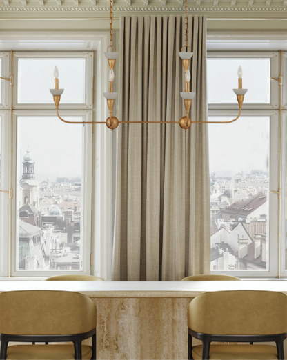 Aurelia Frost Rectangular Chandelier