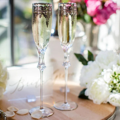 Vetro Platinum Wedding Flute Set of 2