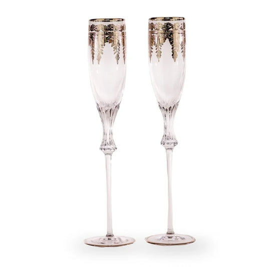 Vetro Platinum Wedding Flute Set of 2