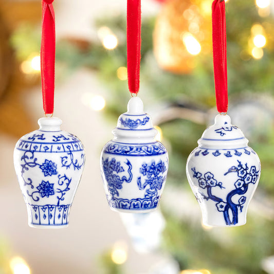 Chinoiserie Ginger Jar Ornament, 3 Assorted Styles