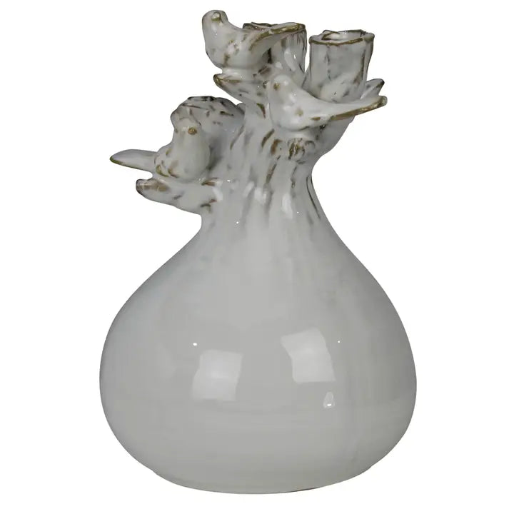 Ceramic Vase with Branch and Bird