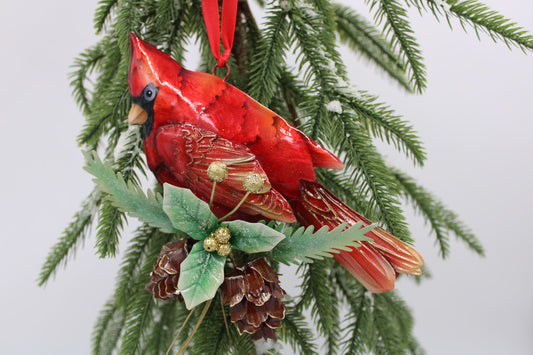 7x2x7 Metal Cardinal Orn